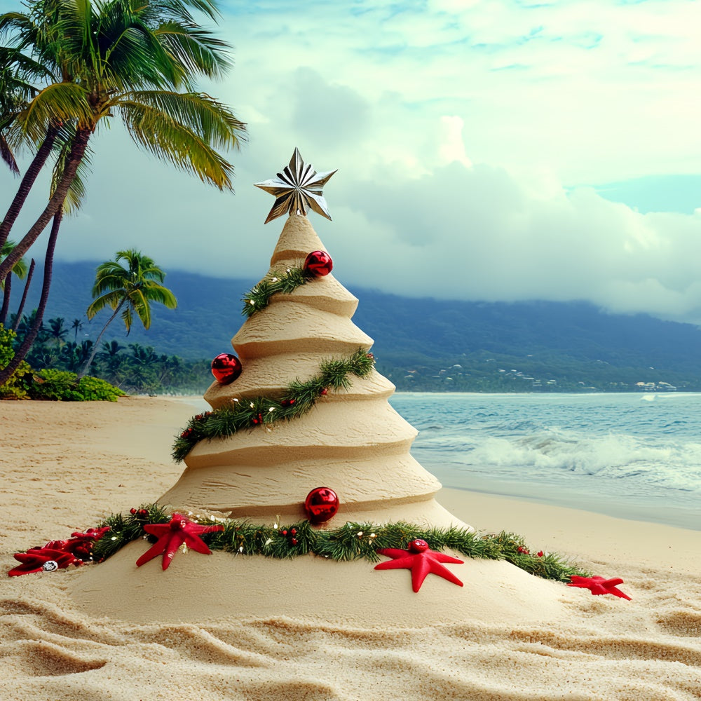 Beach Backdrop Photography Beach Christmas Summer Backdrop UK CSH5-82
