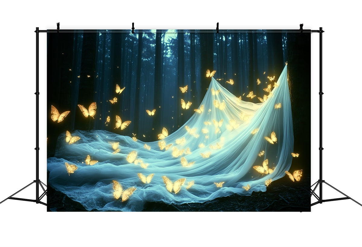 Summer Backdrop Forest Sparkling Butterfly Backdrop UK CSH5-85