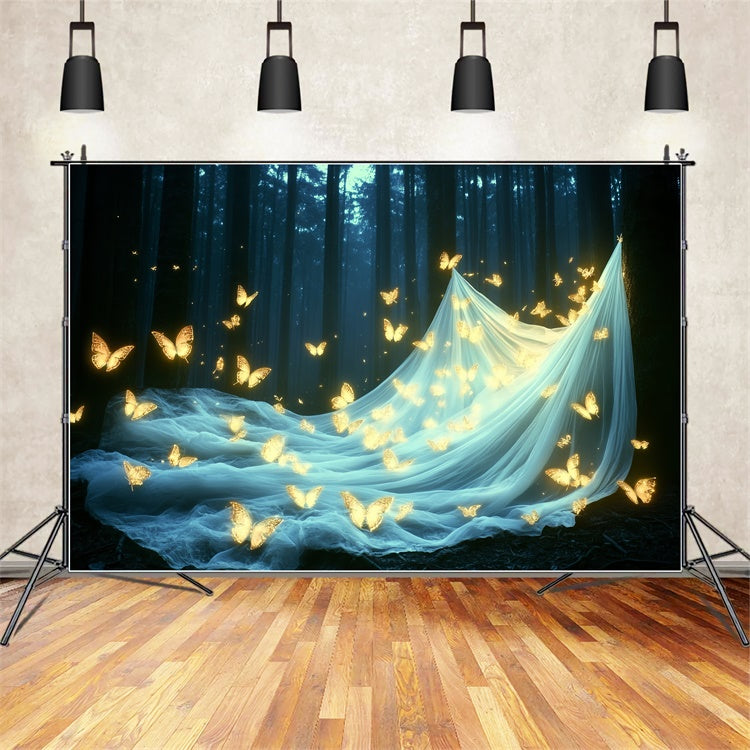 Summer Backdrop Forest Sparkling Butterfly Backdrop UK CSH5-85