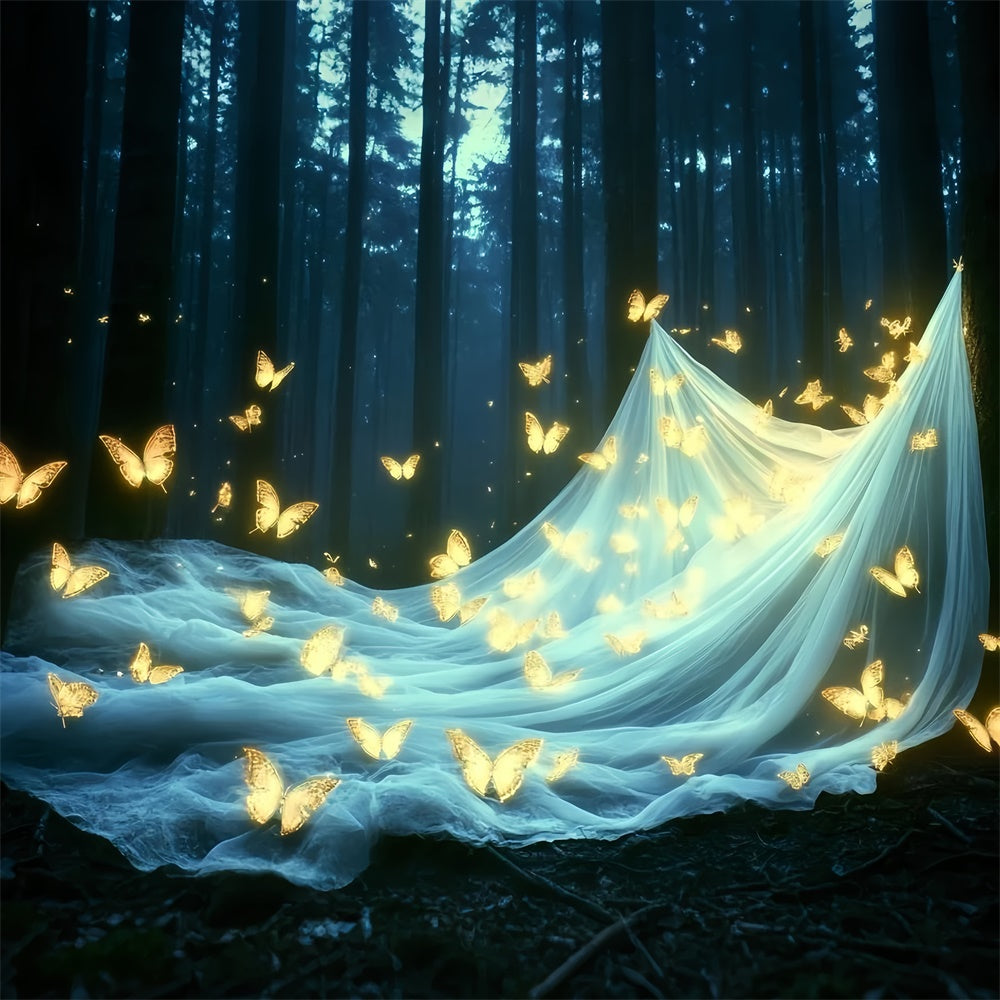 Summer Backdrop Forest Sparkling Butterfly Backdrop UK CSH5-85