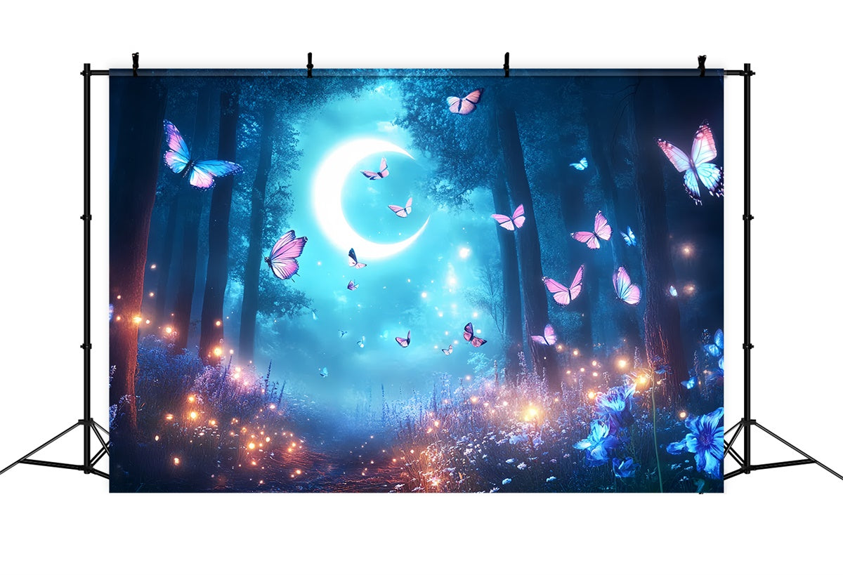Butterfly Backdrops Crescent Moon Forest Summer Backdrop UK CSH5-89