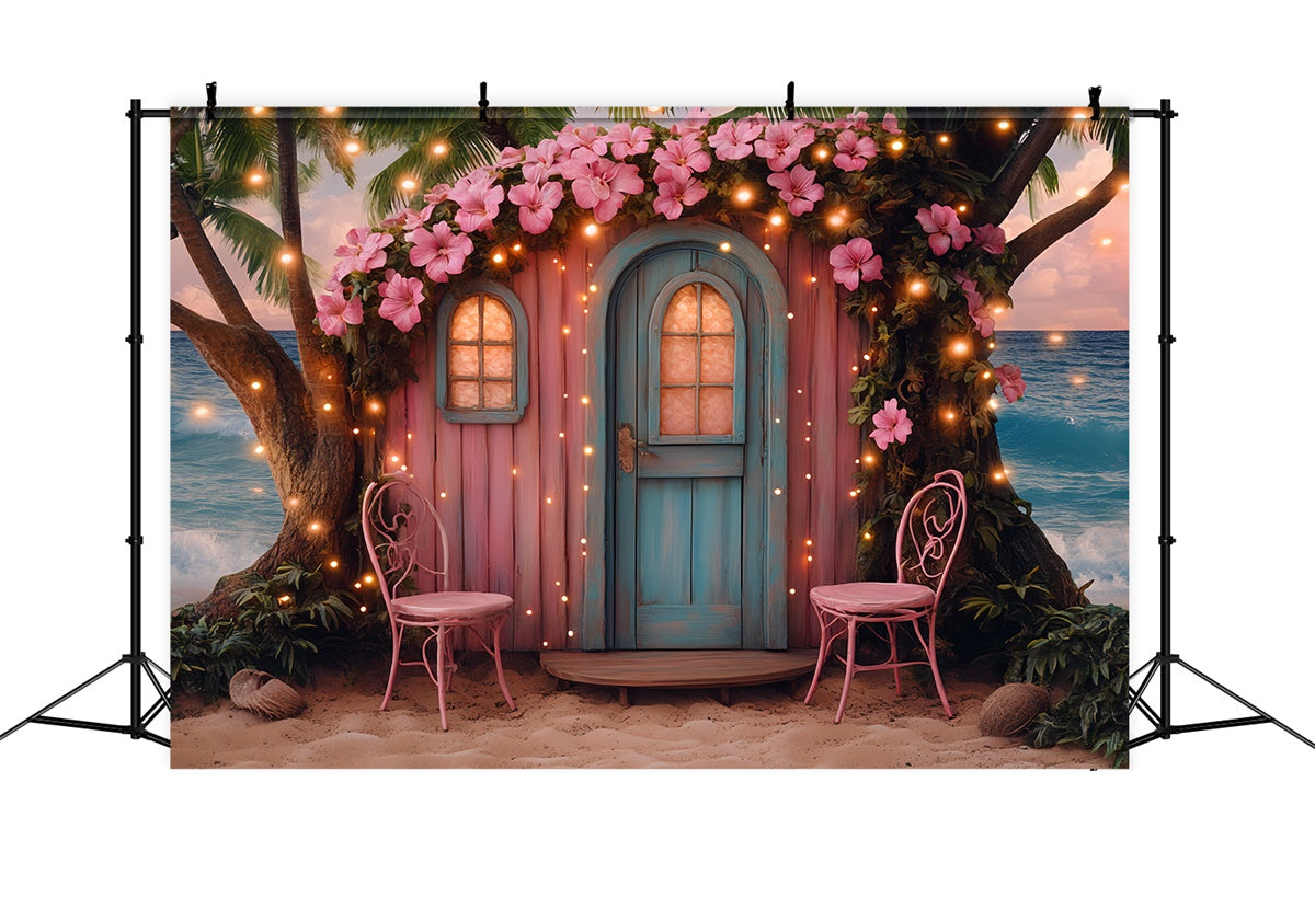 Tropical Photo Backdrop Flower Cottage Summer Backdrop UK CSH5-92