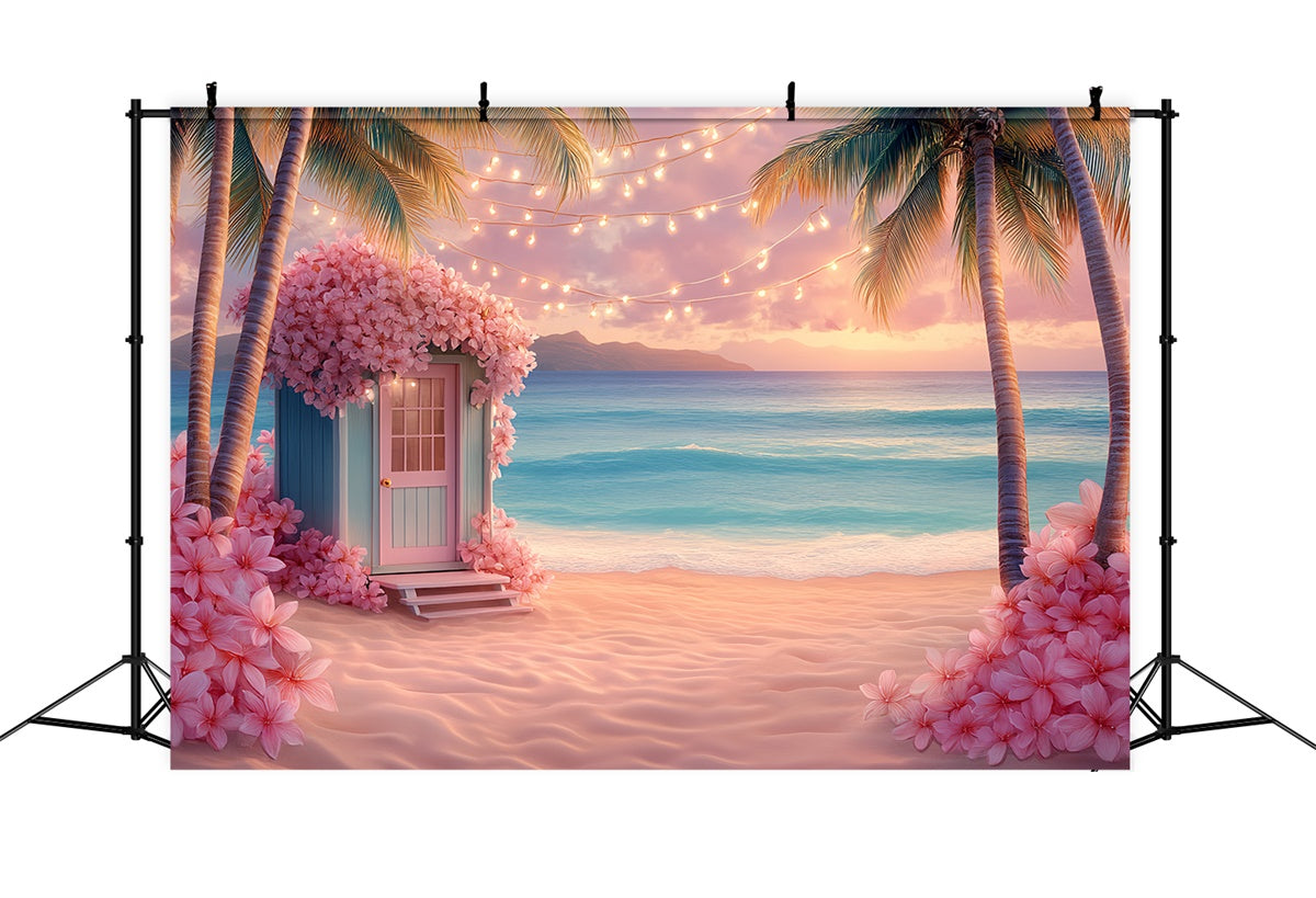 Tropical Backdrop Flowers Cottage Coastline Summer Backdrop UK CSH5-93