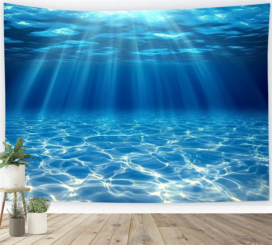 Underwater Backdrop Blue Ocean Light Rays Summer Backdrops UK CSH5-96