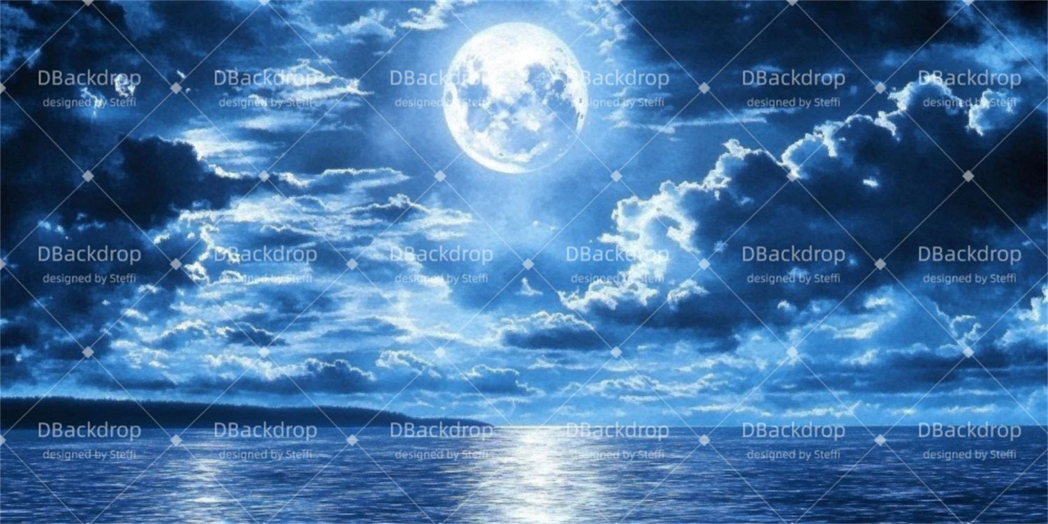 Movie Theater Backdrop Moonlight Ocean Stage Backdrop UK CSH510-T104