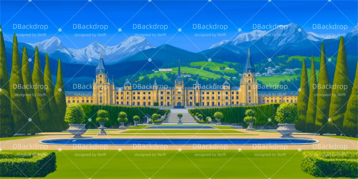 School Play Backdrops Villa Gate Theater Stage Backdrop UK CSH510-T109