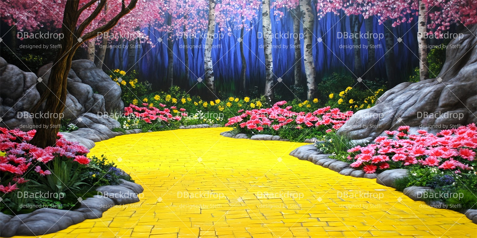 Theater Backdrop Yellow Brick Road Forest Stage Backdrop UK CSH510-T116
