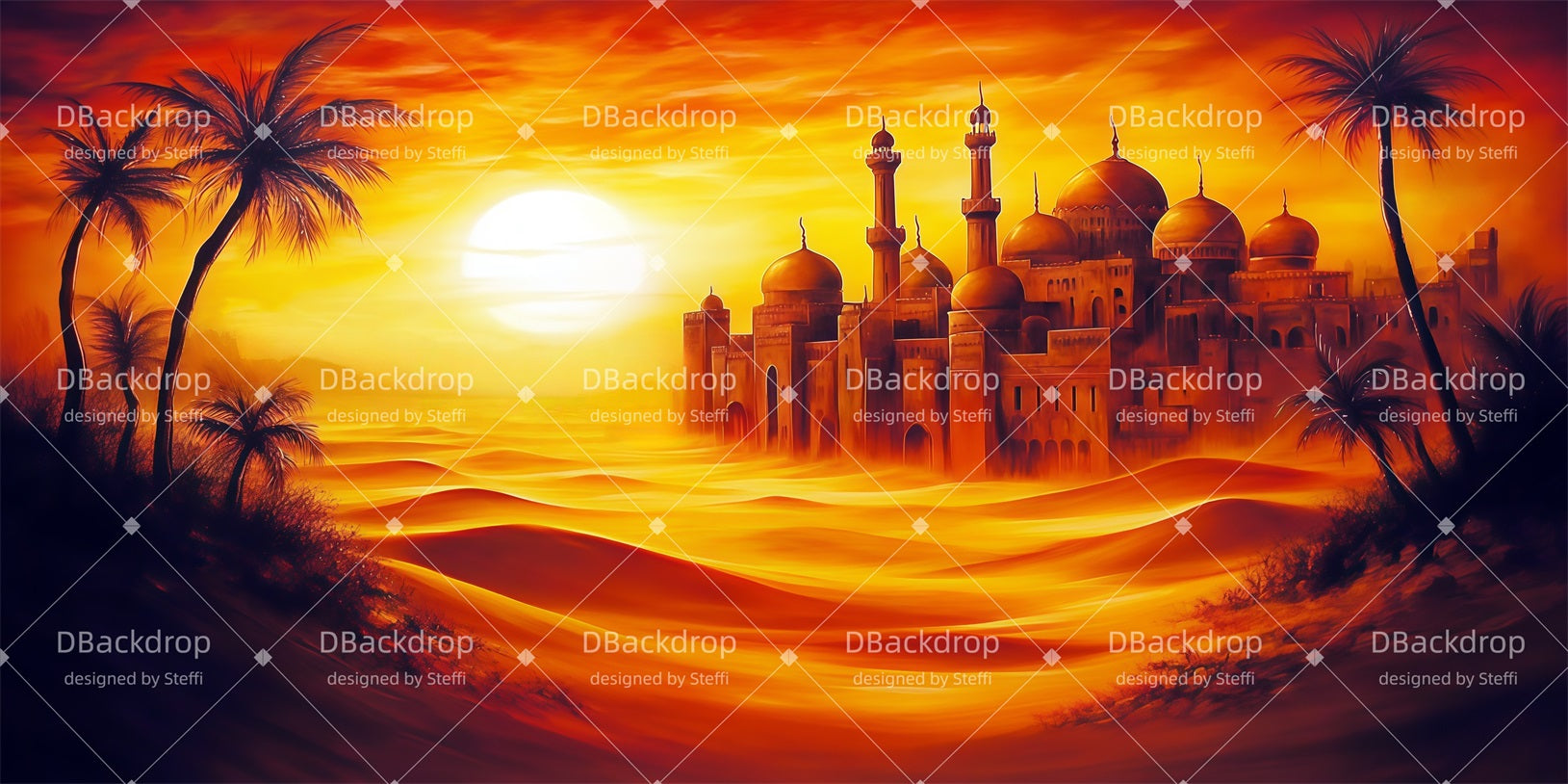 Large Stage Backdrops Arabian Sunset Theater Backdrop UK CSH510-T17