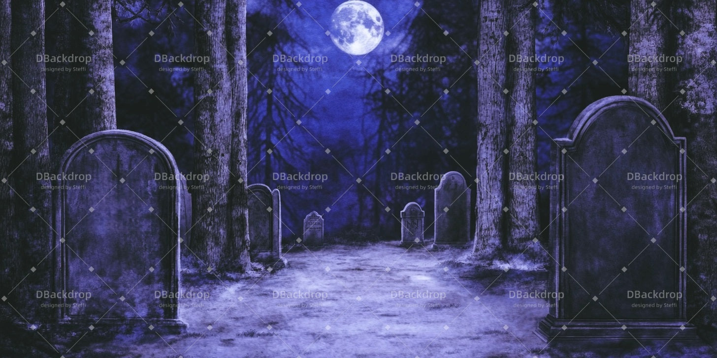 Theater Stage Backdrop Addams Graveyard School Play Backdrops UK CSH510-T2