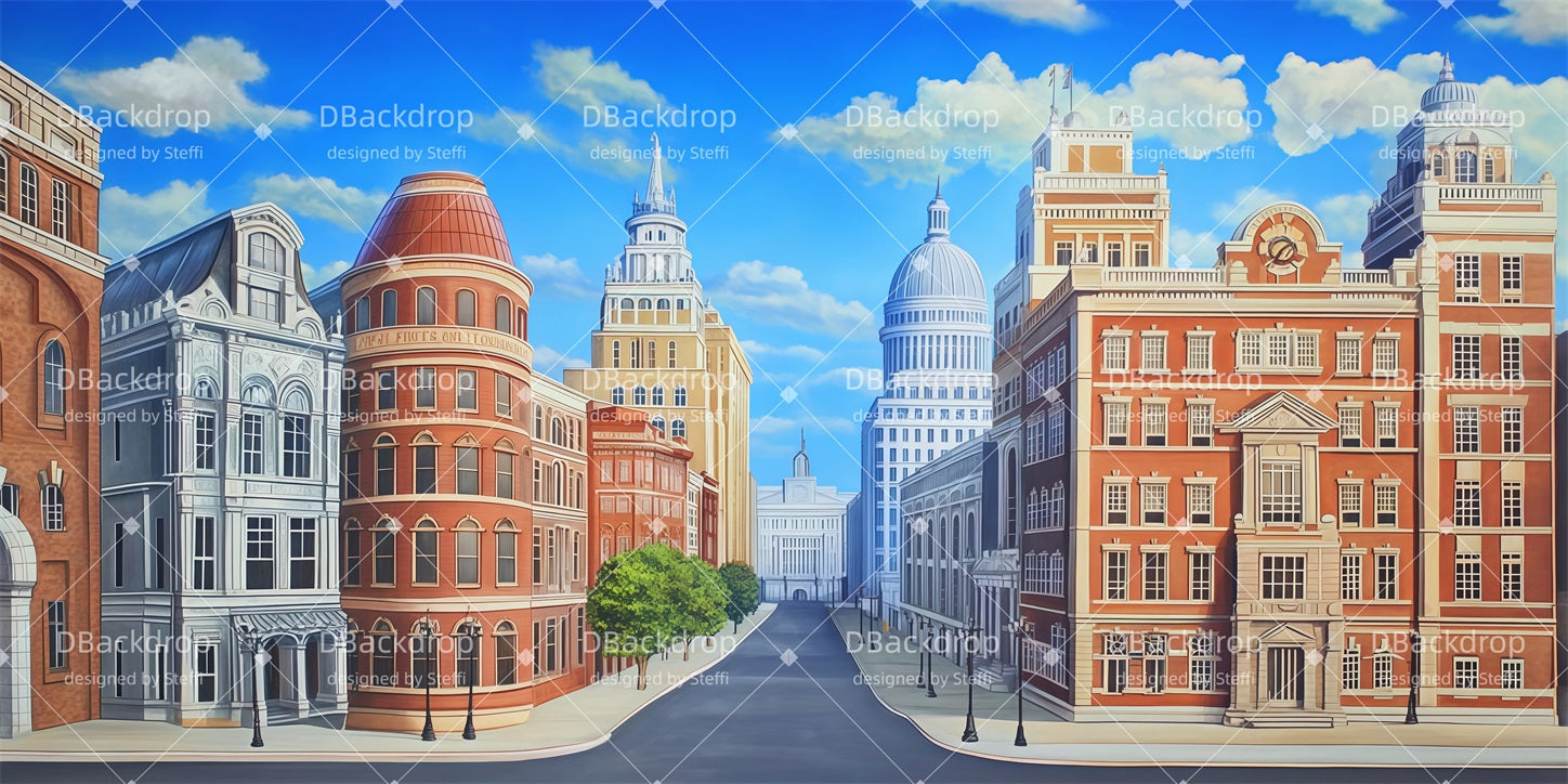 Dance Stage Backdrop Washington D.C. Street School Play Backdrop UK CSH510-T32
