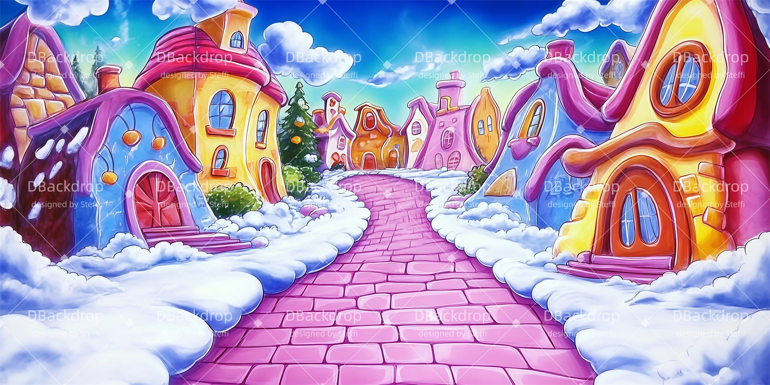 Theater Stage Backdrop Winter Whoville Backdrops For Theater UK CSH511-T13