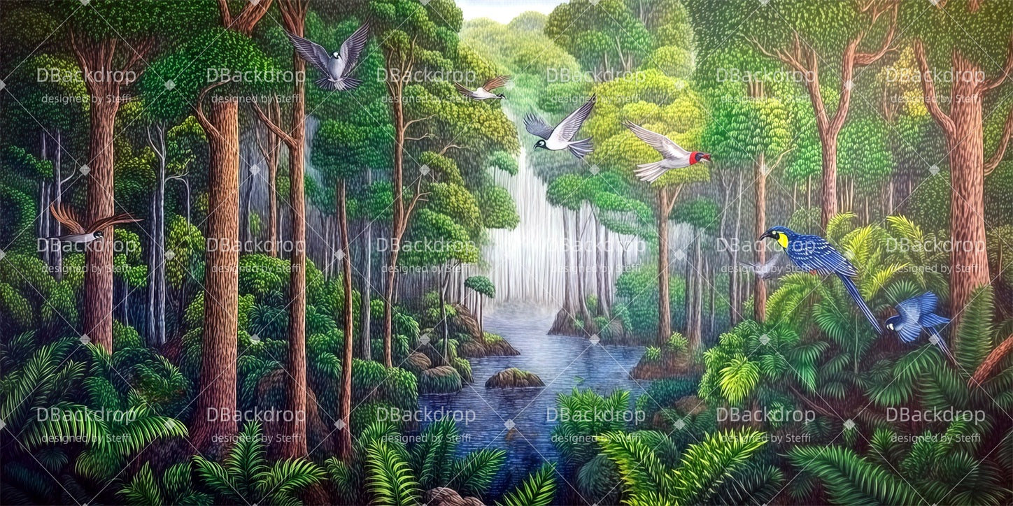 Forest Stage Backdrop Bird's Jungle Movie Theater Backdrop UK CSH511-T16