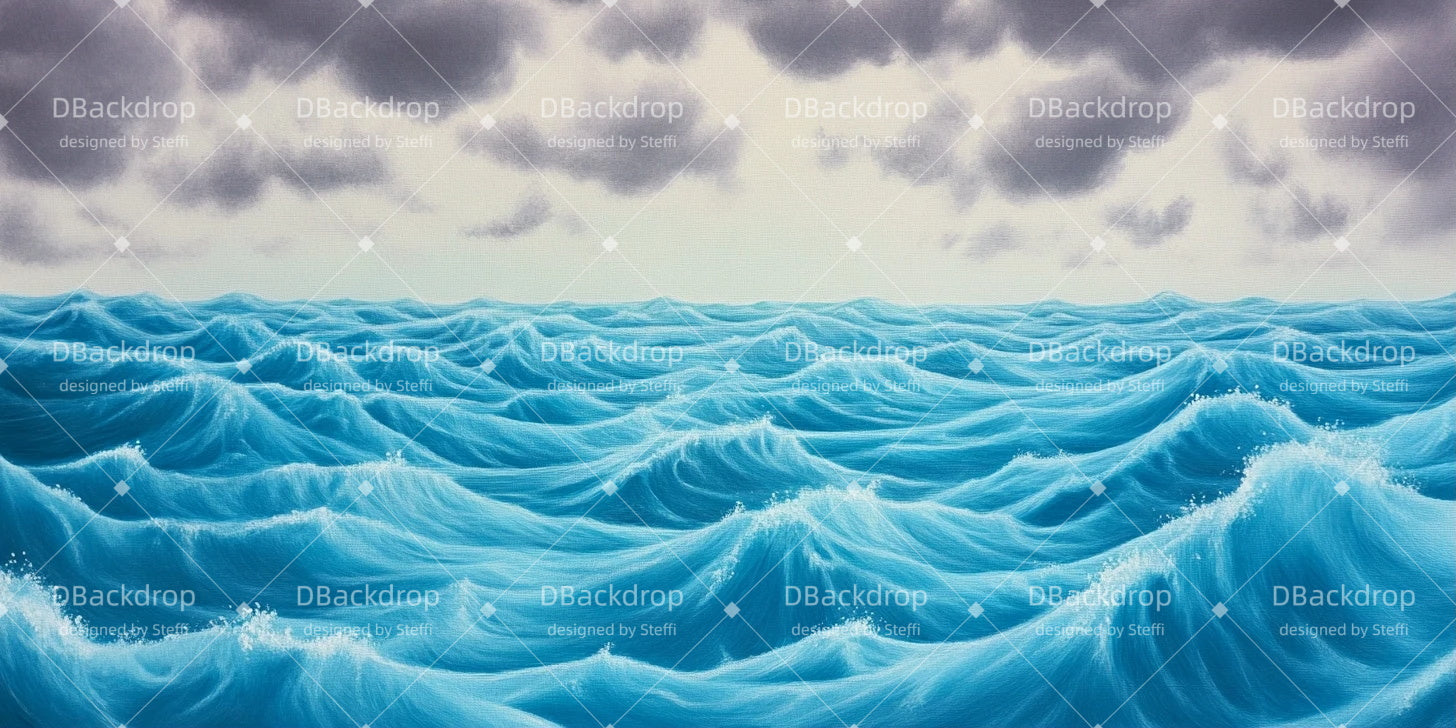 Movie Theater Backdrop Surging Sea Large Stage Backdrops UK CSH511-T8
