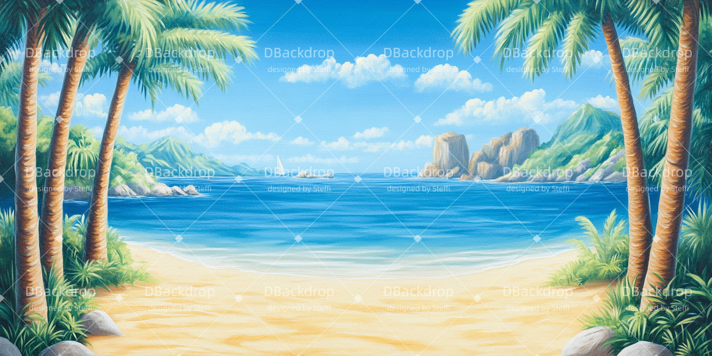 Stage Scenery Backdrops Tropical Beach Theater Backdrops UK CSH511-T9
