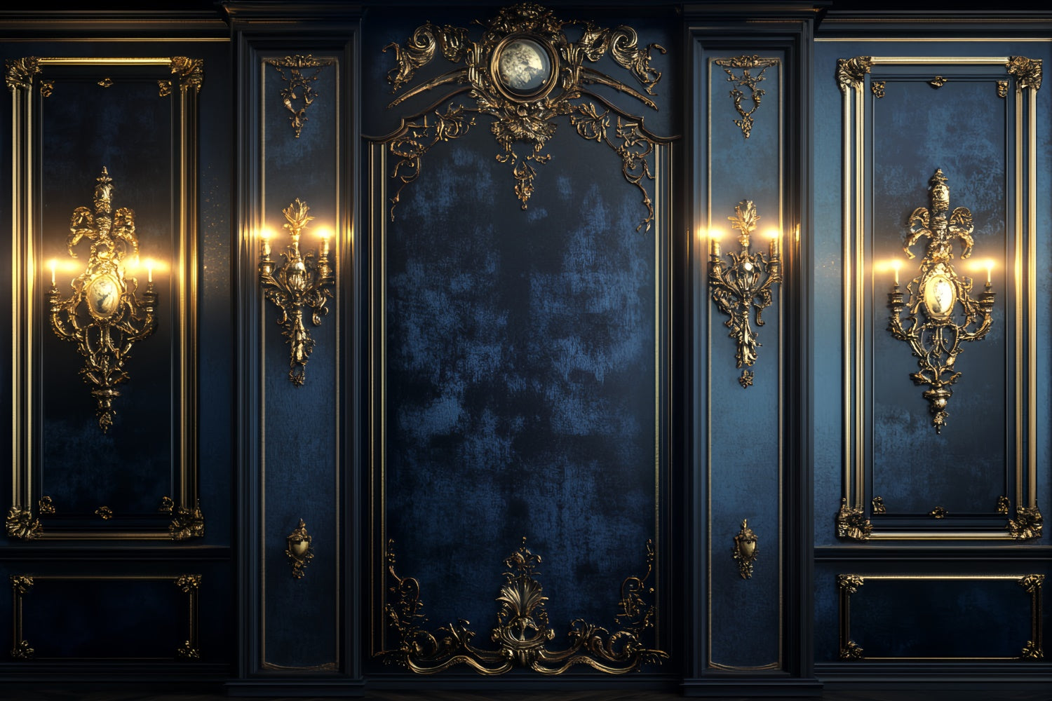 Vintage Photo Backdrop Royal Midnight Blue Wall Backdrop UK CSH57-116