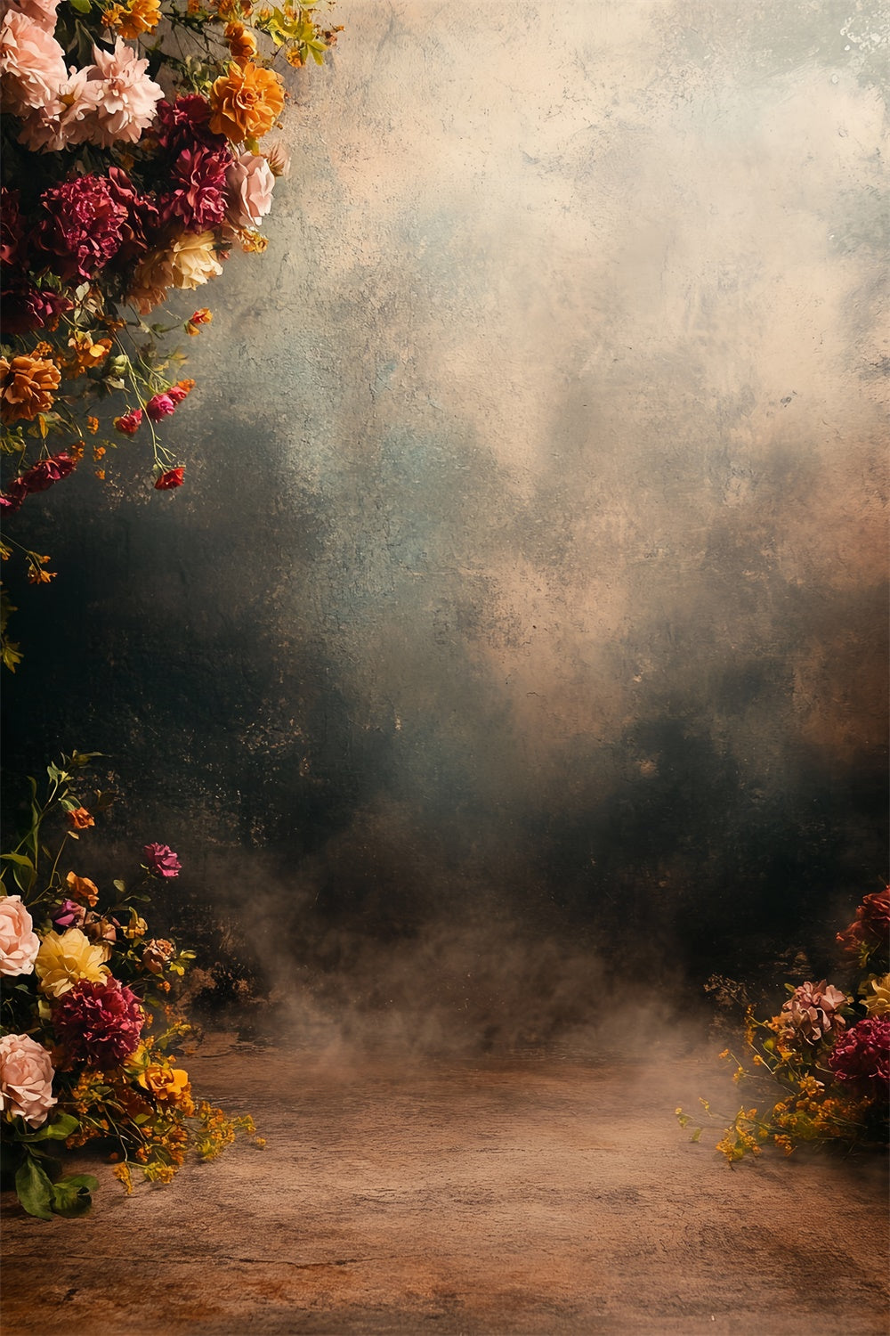 Vintage Wall Backdrop Warm Romance Bloom Backdrop UK CSH57-136