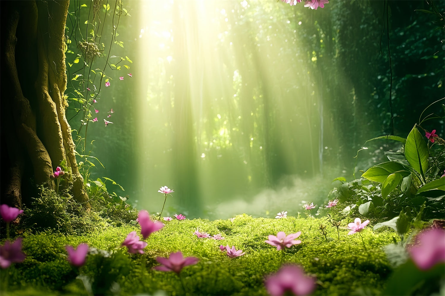 Forest Photo Backdrop Morning Light Woodland Backdrop UK CSH57-155