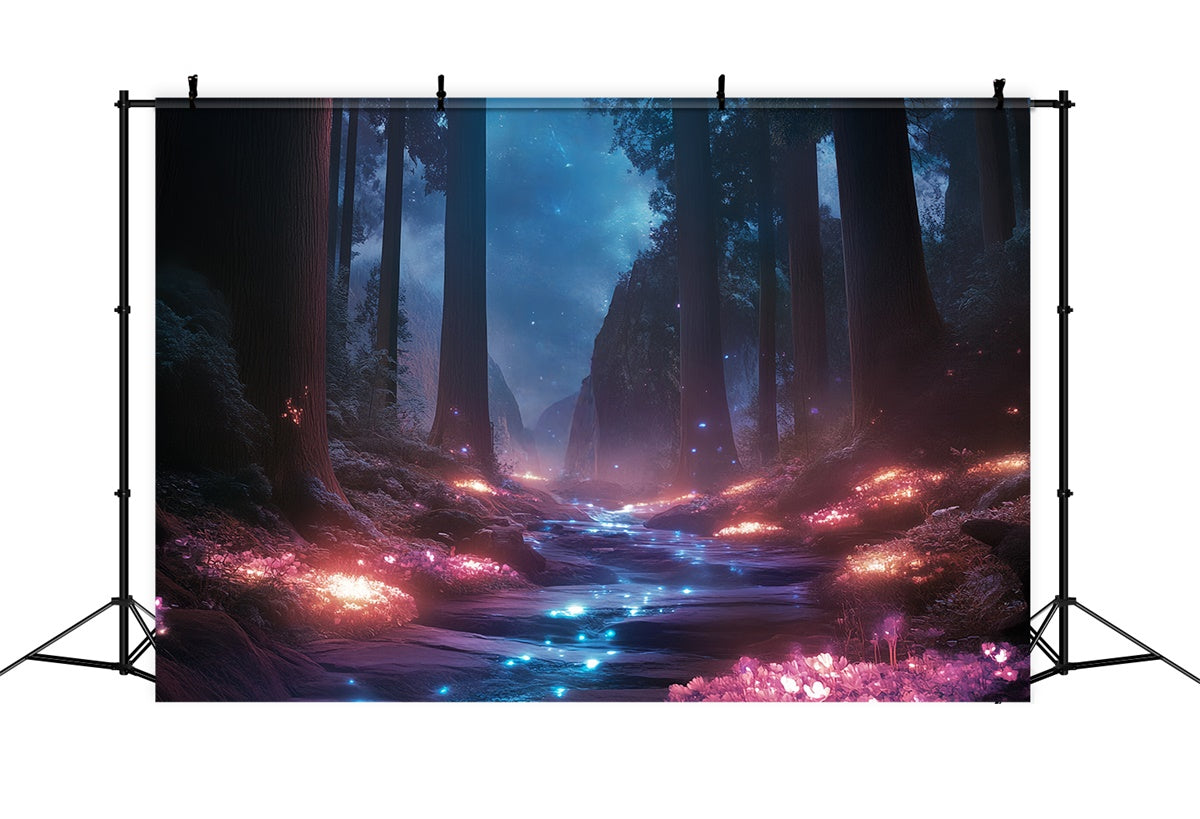 Night Forest Backdrop Mystic Twilight River Backdrop UK CSH57-160