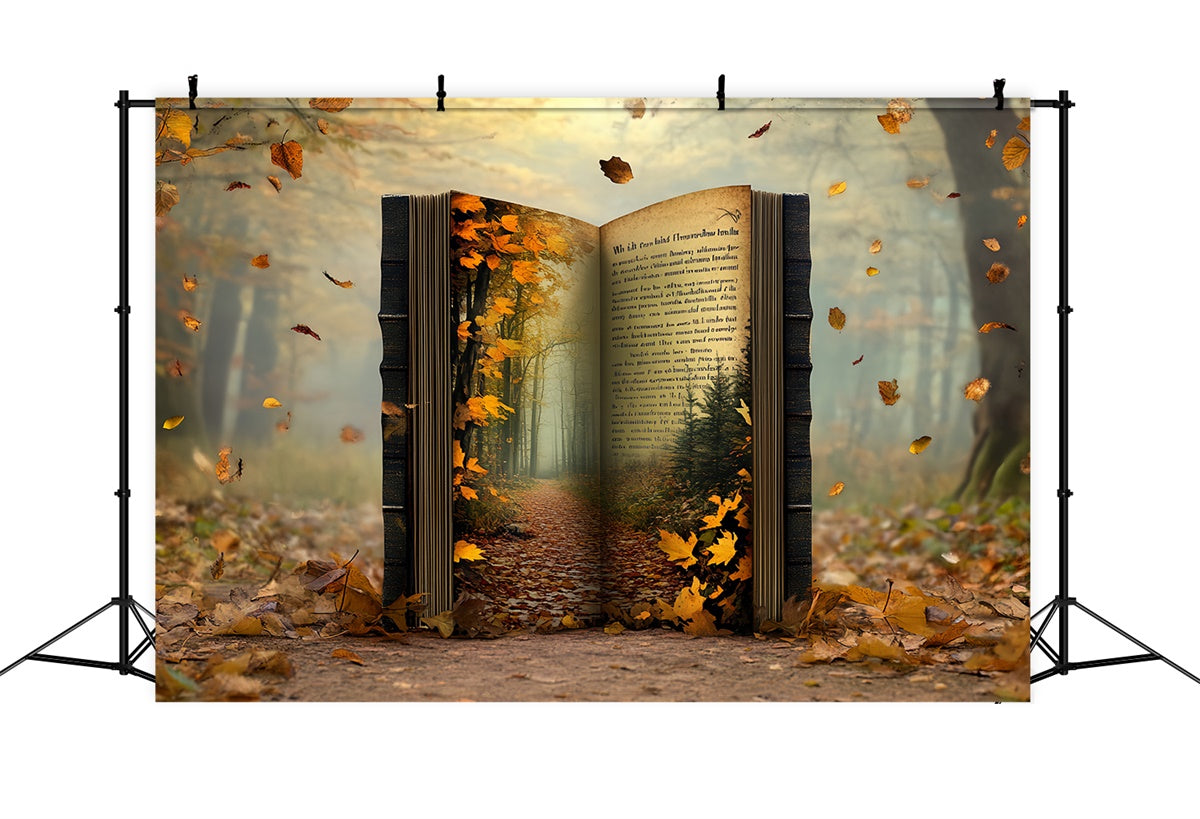 Fall Leaves Backdrop Enchanted Forest Storybook Backdrop UK CSH57-182