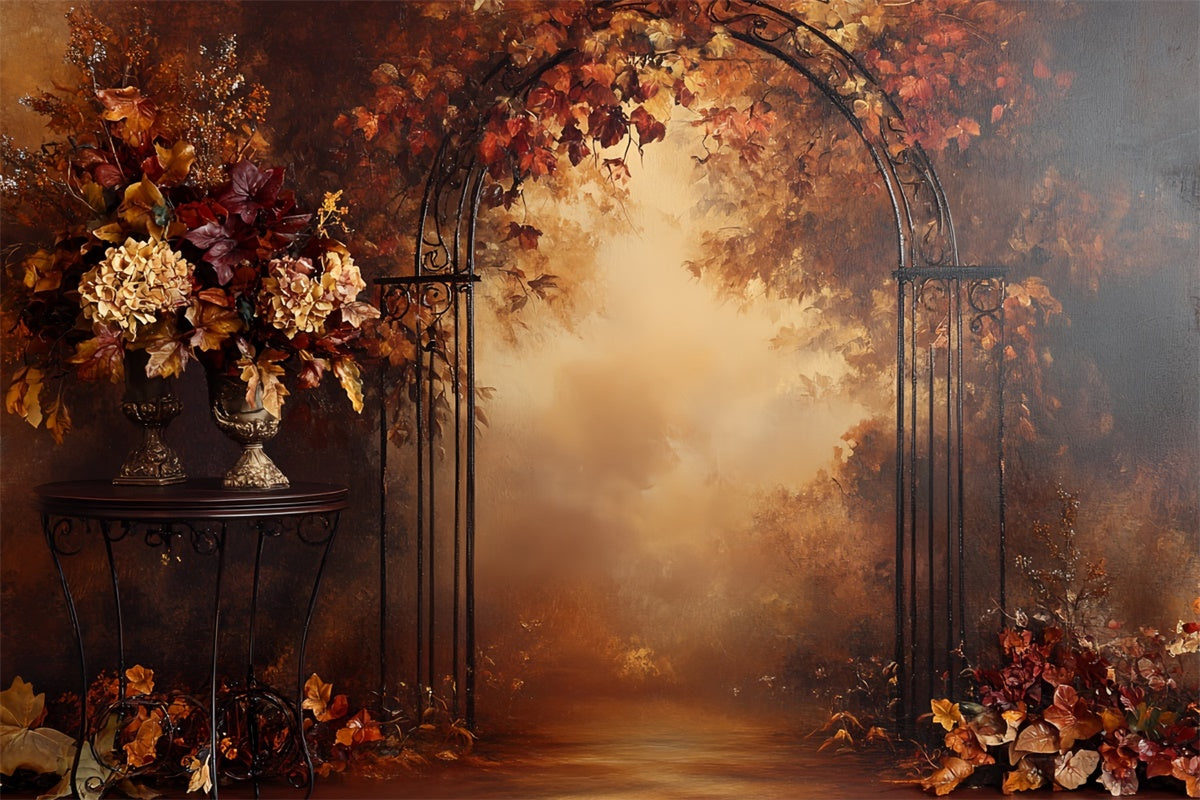 Fall Photoshoot Backdrop Fall Romance Iron Arch Backdrop UK CSH57-185