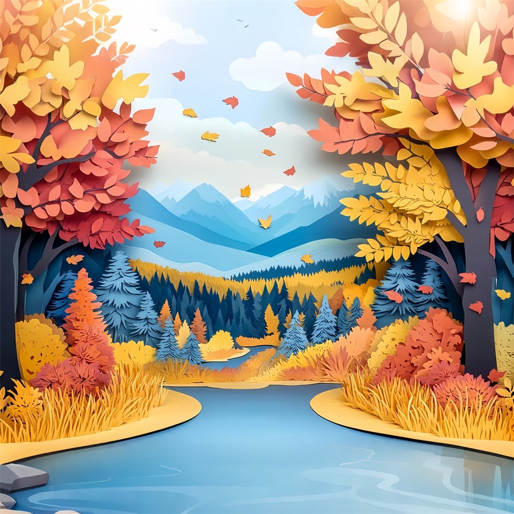 Fall Backdrops Fantasy Fall Layered Woods Backdrop UK CSH57-194