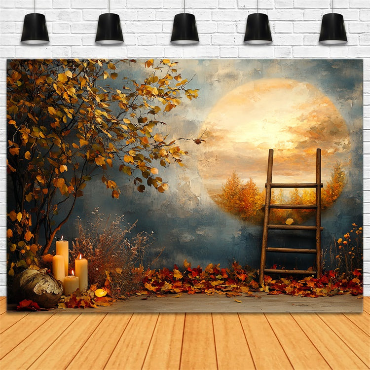 Fall Photoshoot Backdrop Golden Moon Dreamscape Backdrop UK CSH57-198