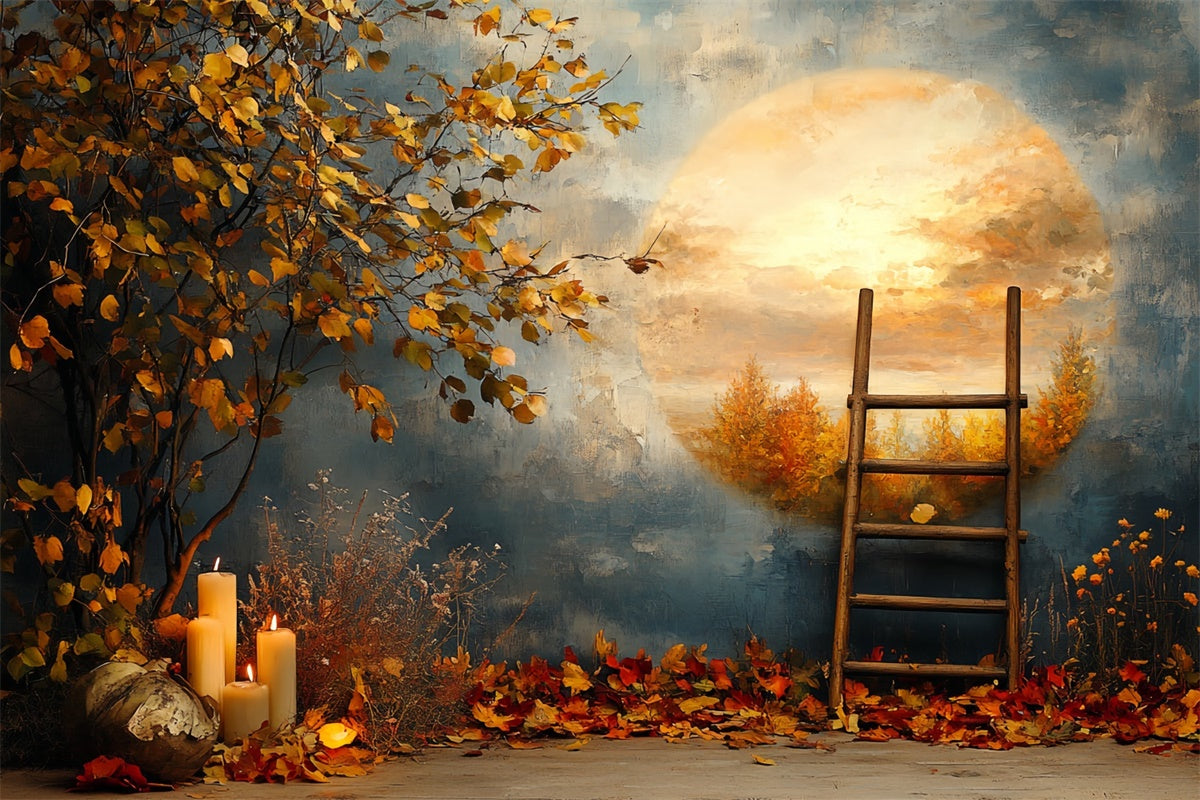 Fall Photoshoot Backdrop Golden Moon Dreamscape Backdrop UK CSH57-198