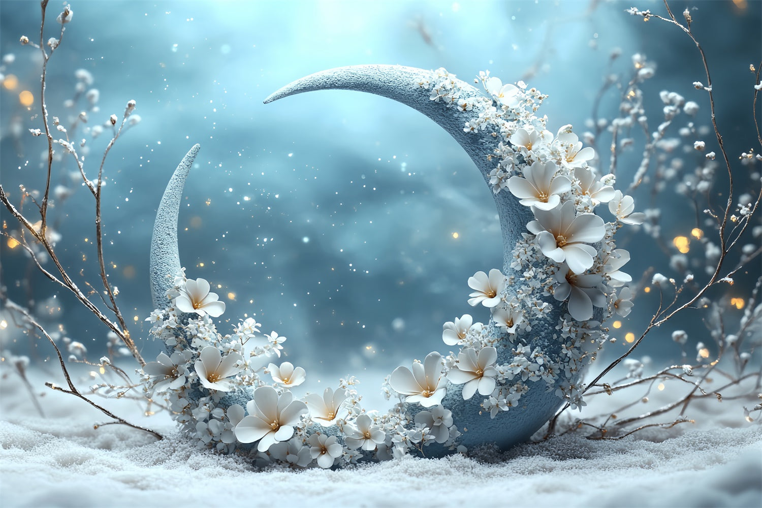 Winter Wonderland Backdrops Crescent Snow Dream Backdrop UK CSH57-212