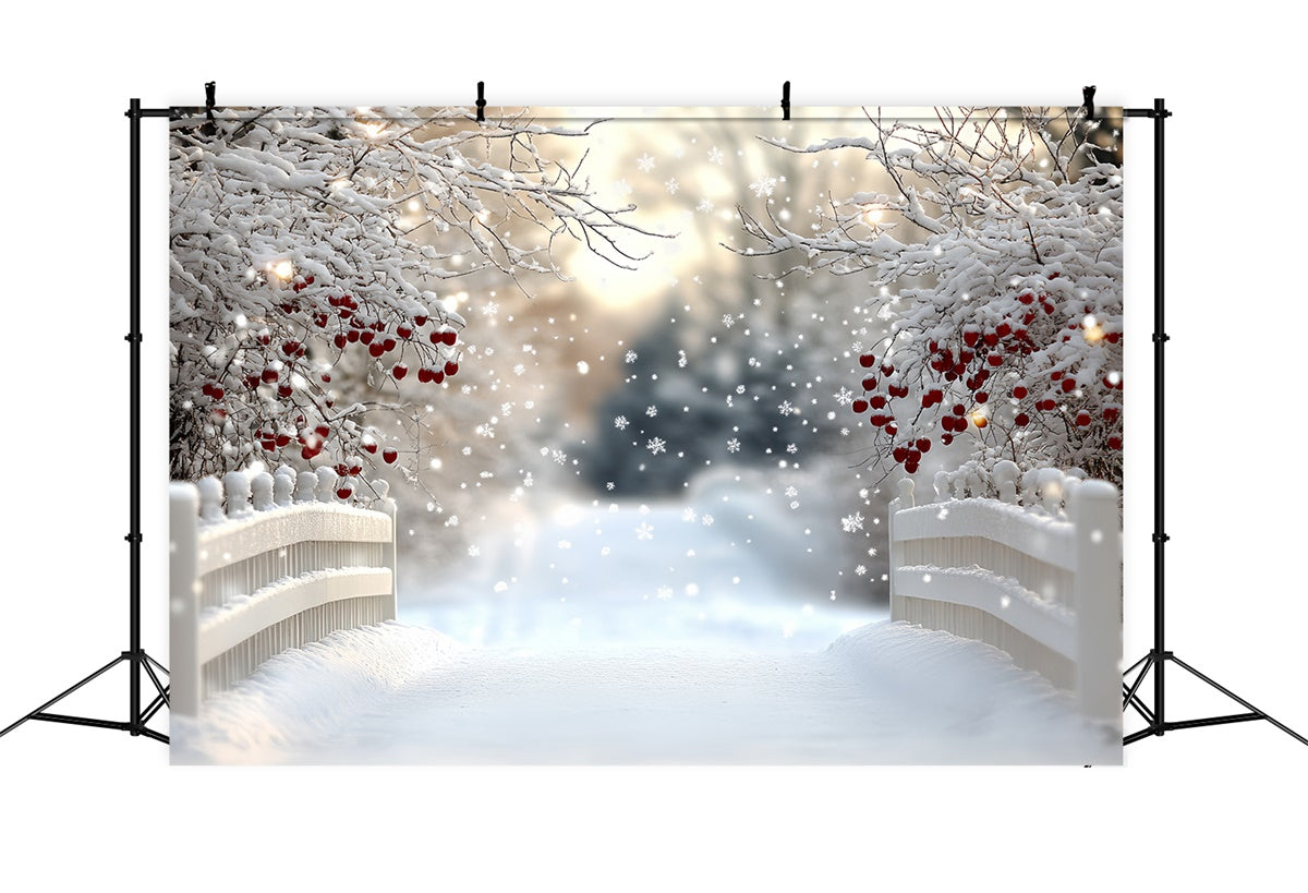 Winter Wonderland Backdrops Berry Snow Bridge Backdrop UK CSH57-216
