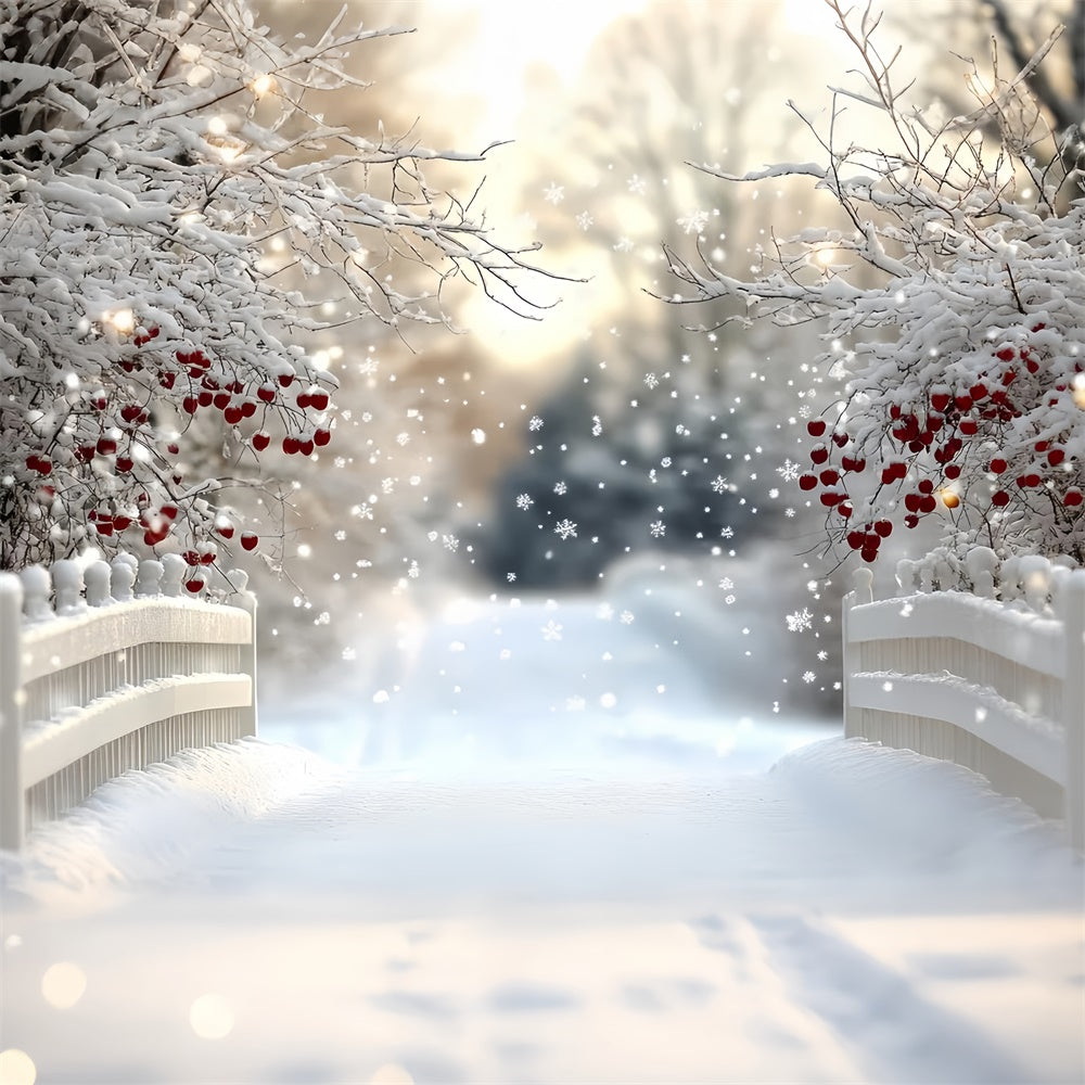 Winter Wonderland Backdrops Berry Snow Bridge Backdrop UK CSH57-216