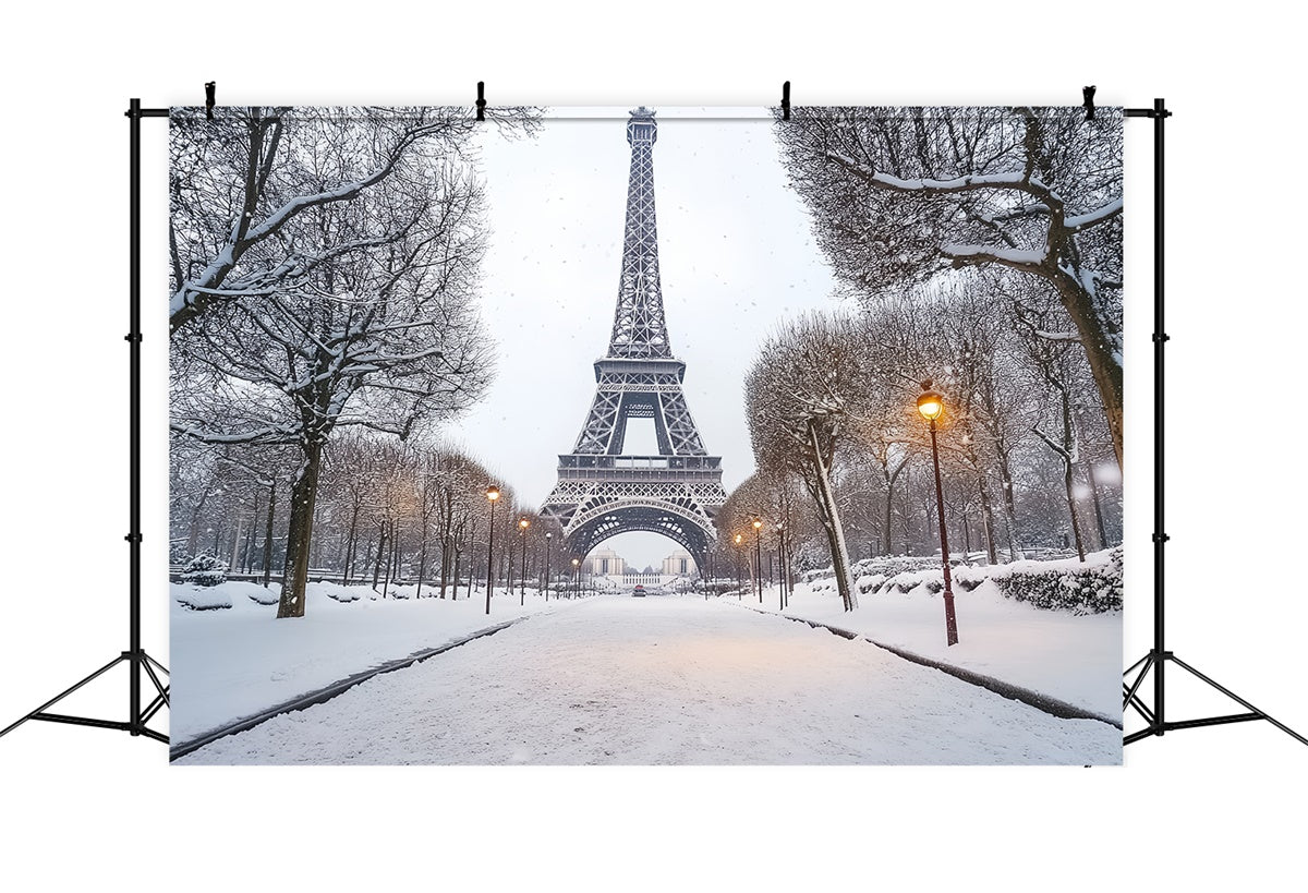 Winter Scene Backdrop Winter Eiffel Elegance Backdrop UK CSH57-230