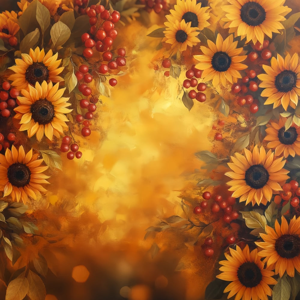 Painting Backdrops Harvest Sunflower Joy Video Backdrop UK CSH57-258
