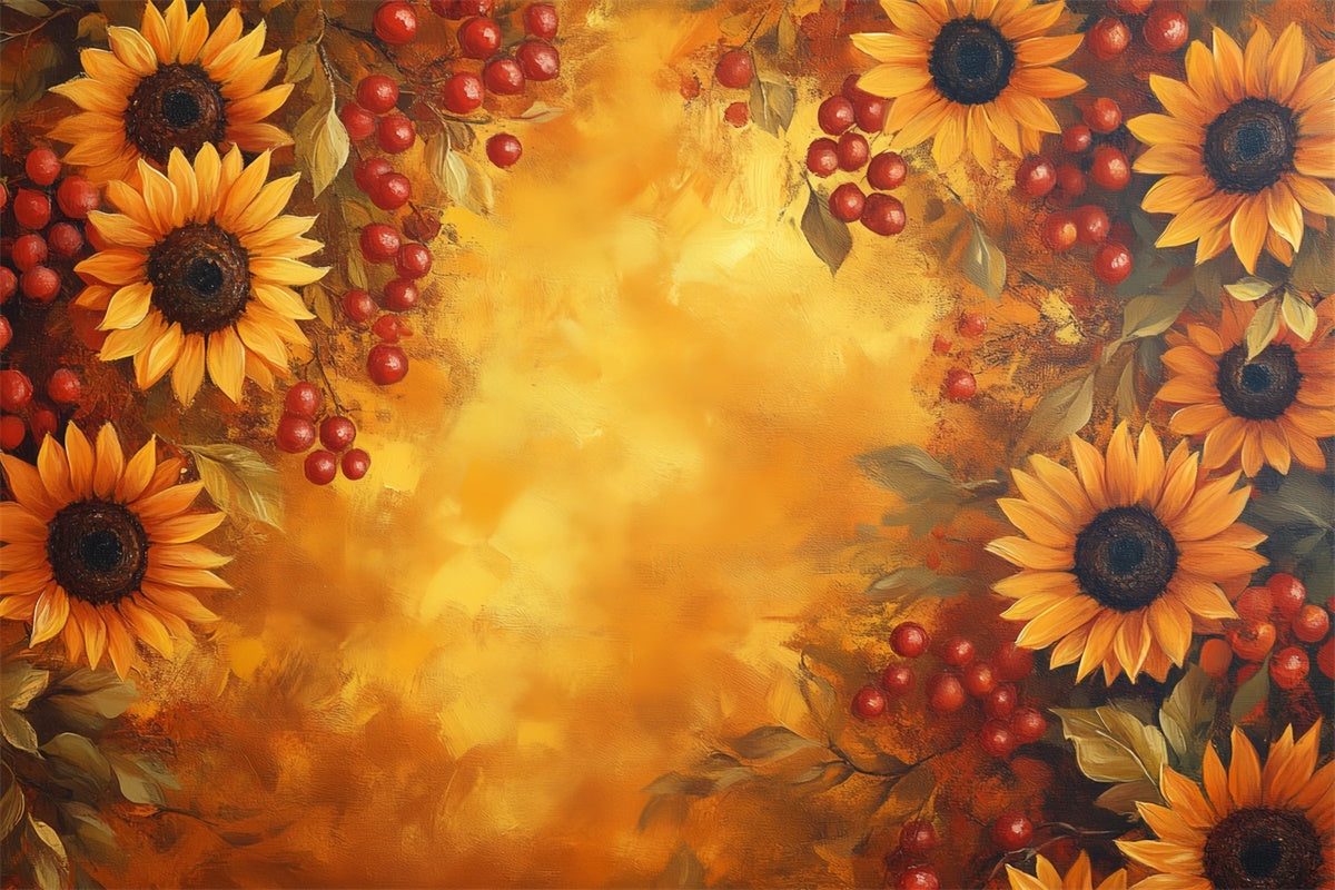 Painting Backdrops Harvest Sunflower Joy Video Backdrop UK CSH57-258