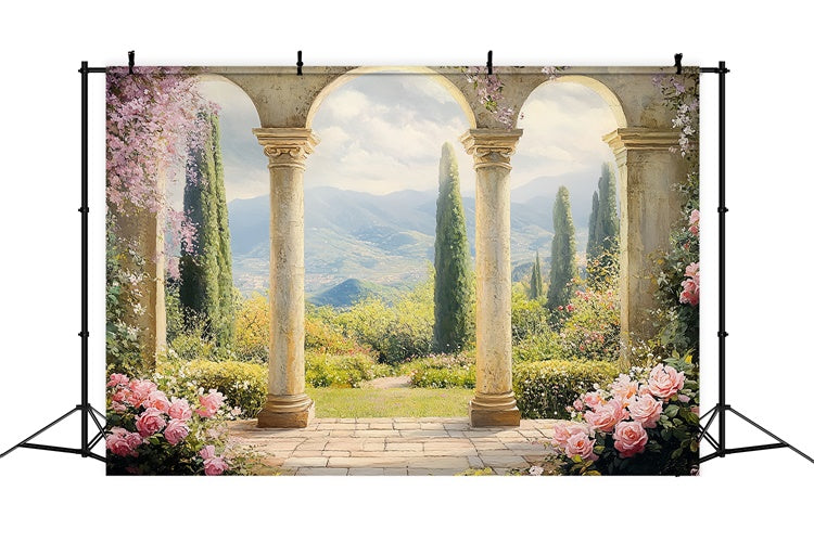 Artistic Backdrop Romantic Valley Terrace Cloth Backdrops UK CSH57-280