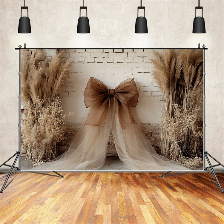 Bohemian Style Backdrop Earthy Drape Pampas Backdrop UK CSH57-295