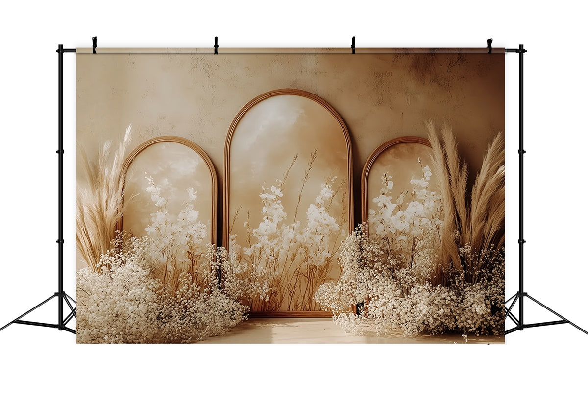 Boho Backdrop Triple Arch Elegance Floral Backdrop UK CSH57-303