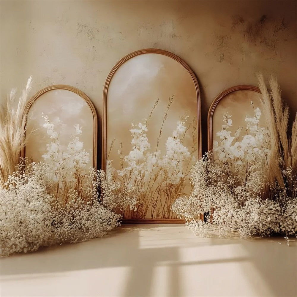 Boho Backdrop Triple Arch Elegance Floral Backdrop UK CSH57-303