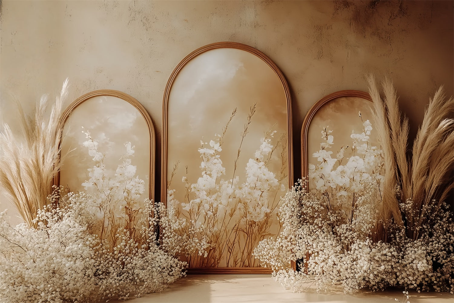 Boho Backdrop Triple Arch Elegance Floral Backdrop UK CSH57-303