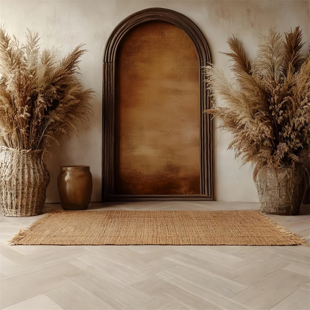 Boho Backdrop Photography Arch Pampas Scene Backdrop UK CSH57-305