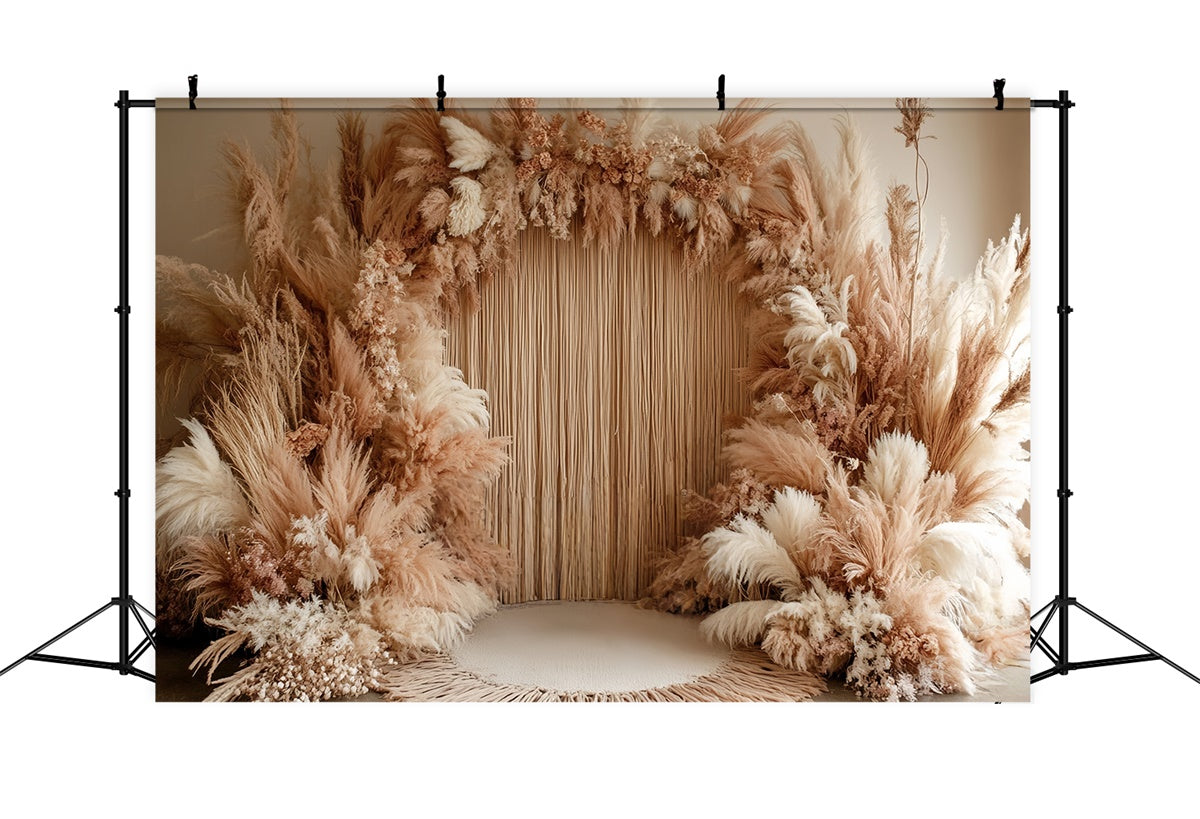Bohemian Style Backdrop Rustic Pampas Bloom Backdrop UK CSH57-306