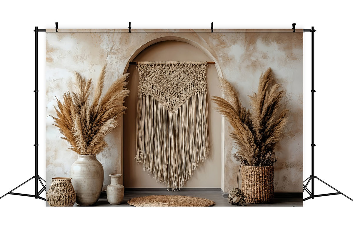 Boho Photo Backdrop Boho Macrame Arch Nook Backdrop UK CSH57-308