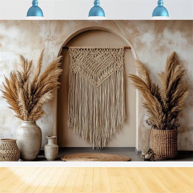 Boho Photo Backdrop Boho Macrame Arch Nook Backdrop UK CSH57-308