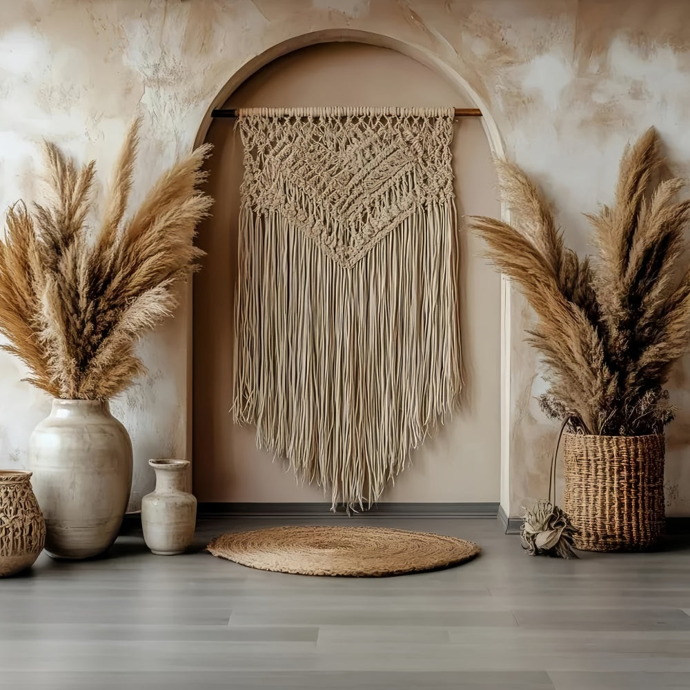 Boho Photo Backdrop Boho Macrame Arch Nook Backdrop UK CSH57-308