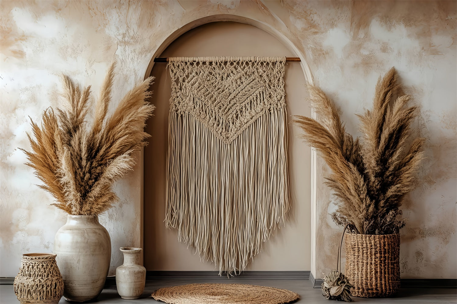 Boho Photo Backdrop Boho Macrame Arch Nook Backdrop UK CSH57-308