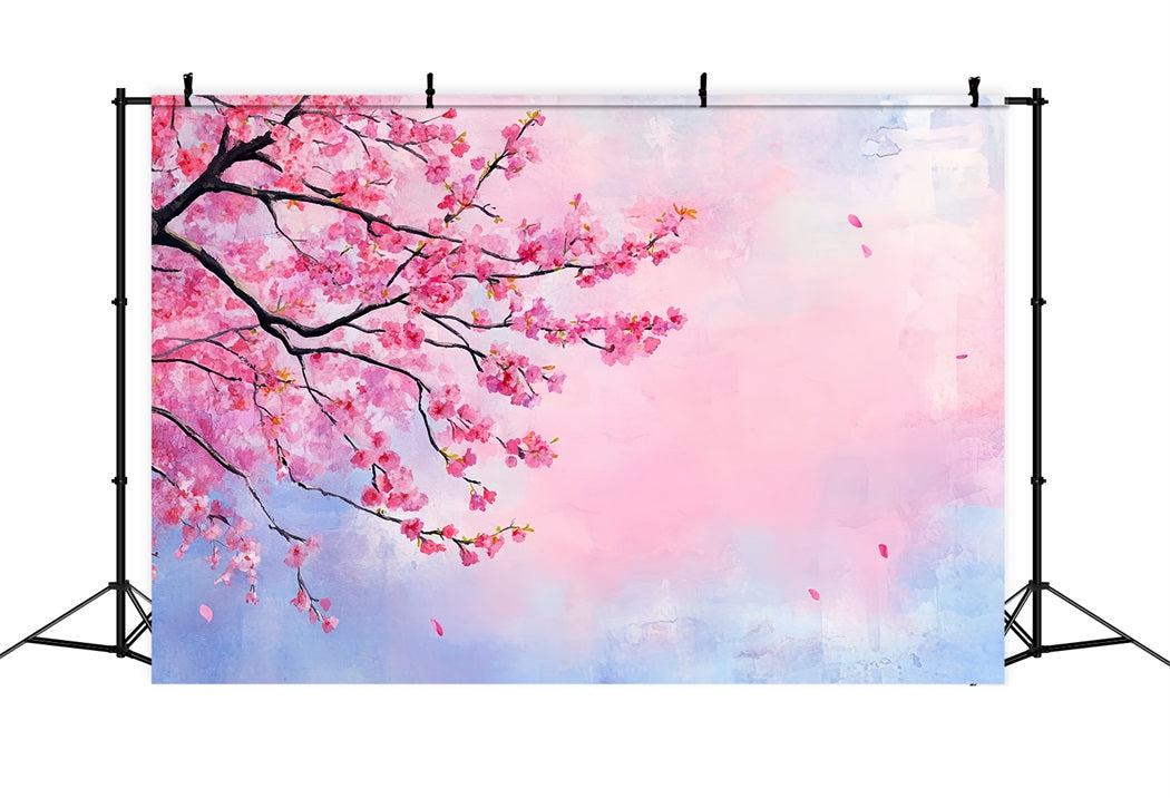 Cherry Blossom Backdrop Watercolor Blossom Branch Sky Spring Backdrop UK CSH58-104