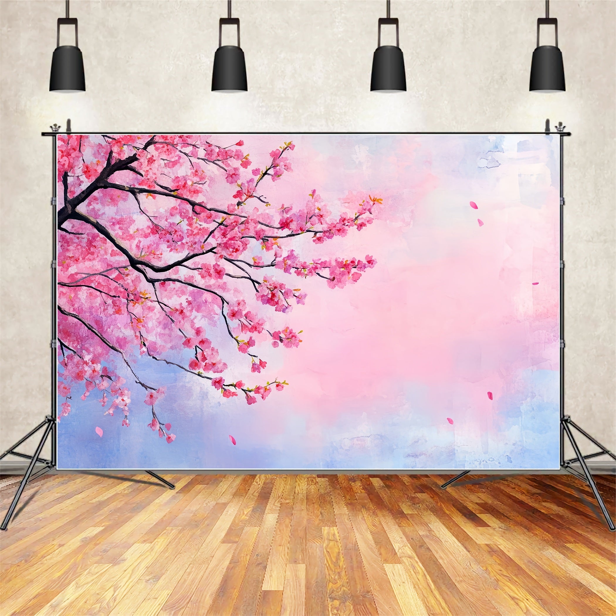 Cherry Blossom Backdrop Watercolor Blossom Branch Sky Spring Backdrop UK CSH58-104