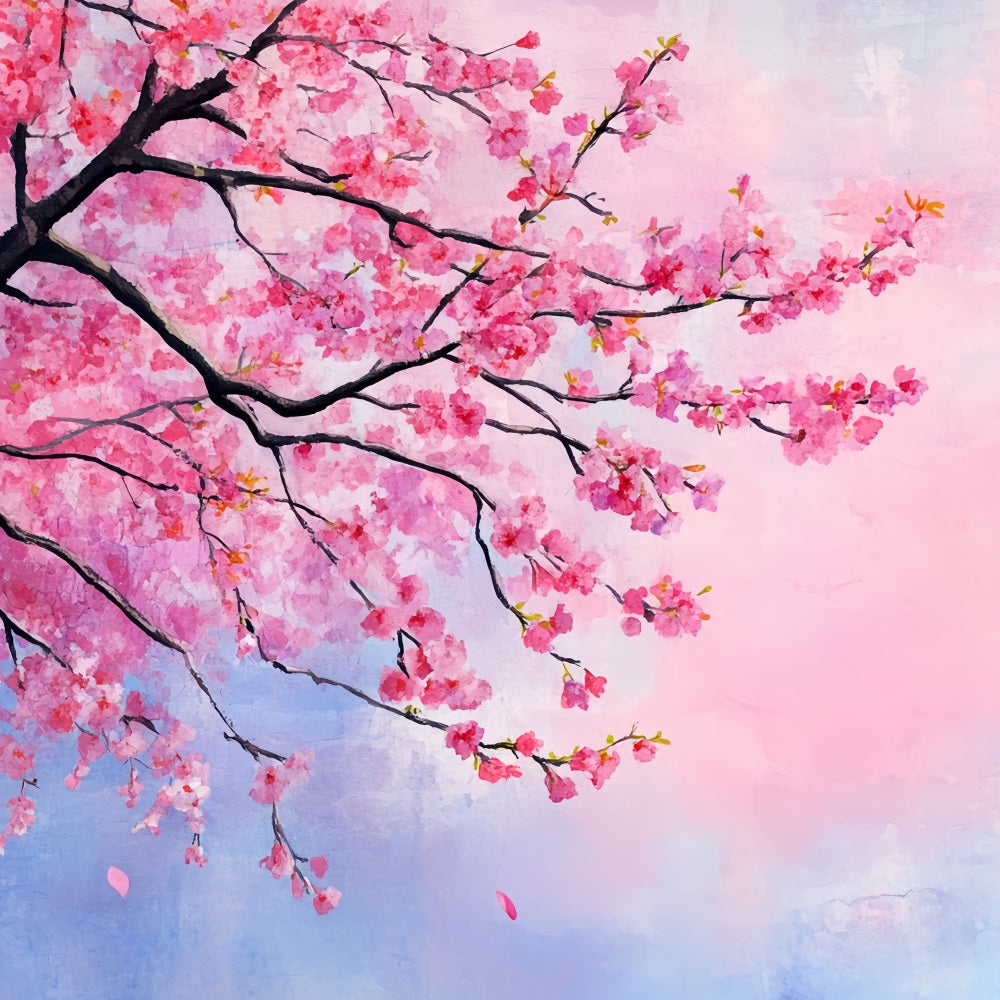 Cherry Blossom Backdrop Watercolor Blossom Branch Sky Spring Backdrop UK CSH58-104