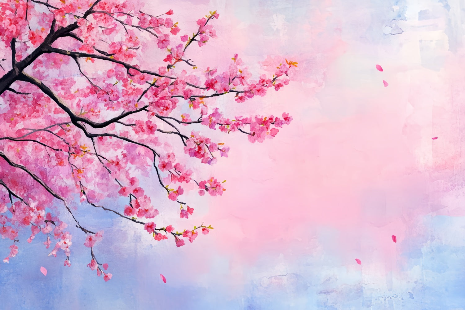 Cherry Blossom Backdrop Watercolor Blossom Branch Sky Spring Backdrop UK CSH58-104