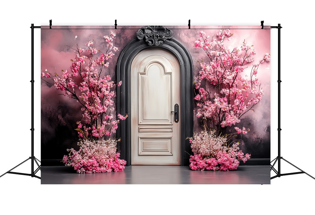 Cherry Blossom Backdrop Ornate Door Blossom Arrangement Flower Backdrop UK CSH58-105