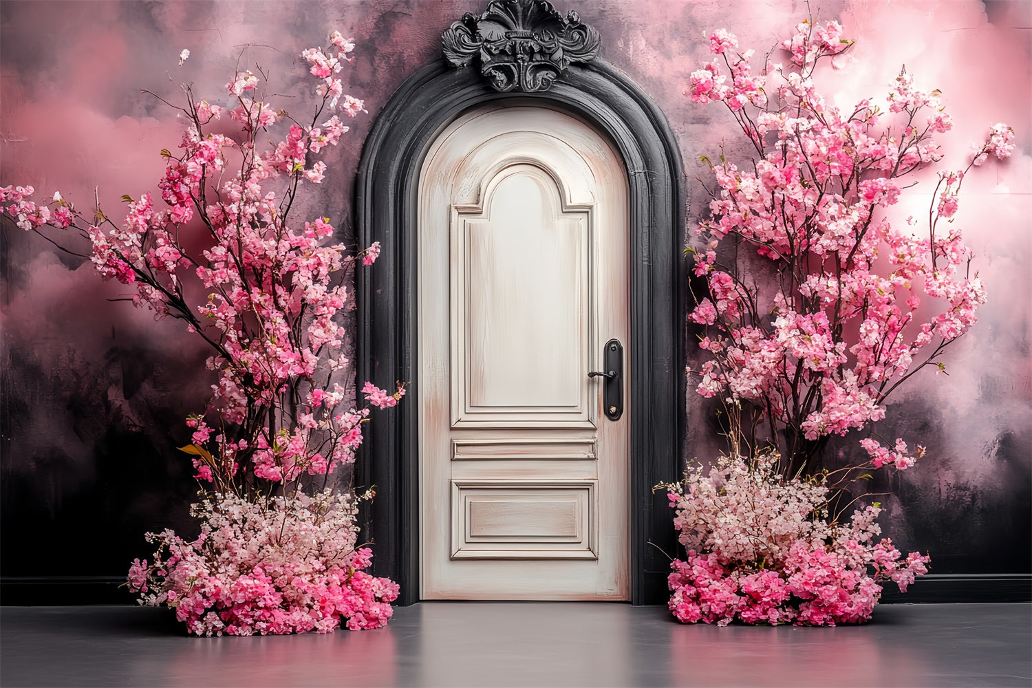 Cherry Blossom Backdrop Ornate Door Blossom Arrangement Flower Backdrop UK CSH58-105